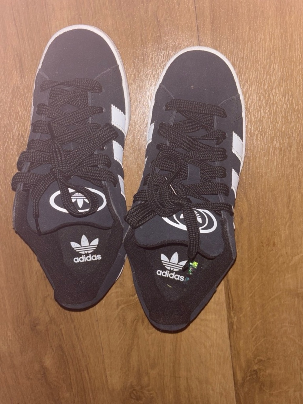 adidas Kids Black Sneakers with White Stripes